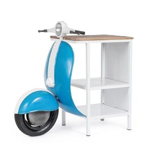 Consola Vespa, Bizzotto, 104 x 94 x 65 cm, lemn de mango/otel, handmade, albastru imagine