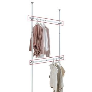 Set 2 bare extensibile pentru suport haine, Wenko Herkules Twin, 75-120 cm, otel/plastic imagine