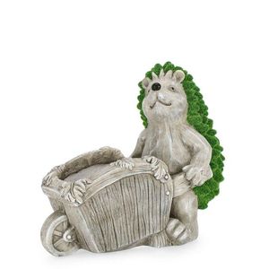 Ghiveci Hedgehog, Bizzotto, 36.5x19.5x32.5 cm, magneziu, gri/verde imagine