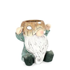 Ghiveci Hansel Gnome, Bizzotto, 29.5x24x29.5 cm, magneziu, verde imagine