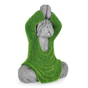 Decoratiune de gradina Sitting Yoga Dog, Bizzotto, 31x20x42 cm, magneziu, Verde imagine