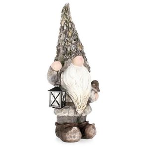 Decoratiune de gradina Florent Gnome, Bizzotto, 27.5x19.5x65 cm, magneziu, gri imagine