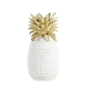 Decoratiune Surabaya Ananas, Bizzotto, 24.5 x 24 x 49.5 cm, polirasina, alb imagine