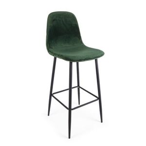 Scaun de bar Irelia, Bizzotto, catifea, 46x39x103 cm, verde inchis imagine