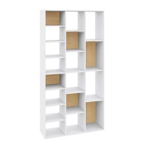 Biblioteca Artic 2836, Bizzotto, 92x30x178 cm, MDF, alb/natural imagine