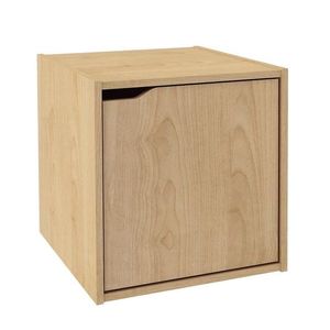 Raft modular Composite Cube W-Door, Bizzotto, 35x35x35 cm, PAL/MDF, natural imagine