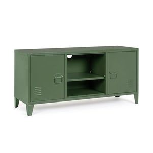 Comoda TV Cambridge, Bizzotto, 1 raft reglabil, 120.5 x 40 x 58.5 cm, otel, verde imagine