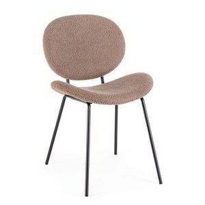 Scaun Maddie, Bizzotto, 52x59.5x79.5 cm, otel/poliester Boucle, maro imagine