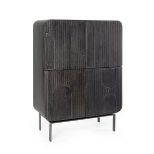 Bufet Orissa, Bizzotto, 90 x 42 x 120 cm, lemn de mango/MDF, negru imagine