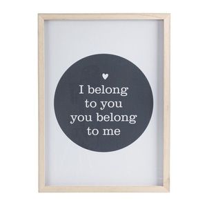 Decoratiune, Bizzotto, I belong to you, 40 x 2.5 x 55 cm, mdf/sticla, multicolor imagine