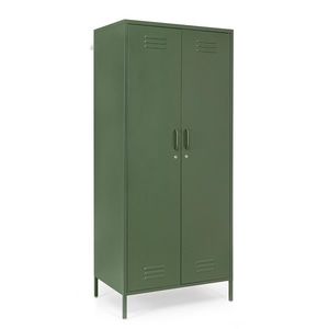 Dulap cu 2 usi Cambridge, Bizzotto, 2 rafturi reglabile, 80 x 50 x 185 cm, otel, verde imagine