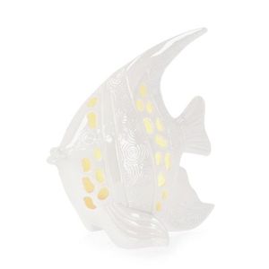 Decoratiune luminoasa Capri Porc Fish, Bizzotto, LED, 19.5 x 11.3 x 20.5 cm, portelan imagine