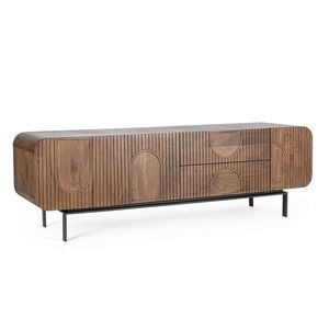 Comoda TV Orissa, Bizzotto, 172 x 44 x 55 cm, lemn de mango/MDF, maro imagine