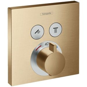 Baterie cada - dus termostatata Hansgrohe ShowerSelect cu montaj incastrat necesita corp ingropat bronz periat imagine