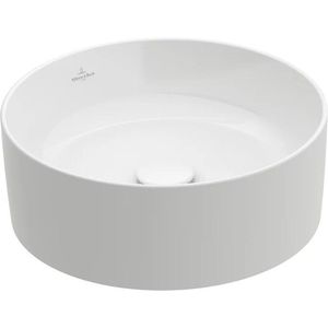 Lavoar tip bol Villeroy & Boch Collaro CeramicPlus 40cm rotund fara orificiu baterie fara preaplin alb Alpin imagine