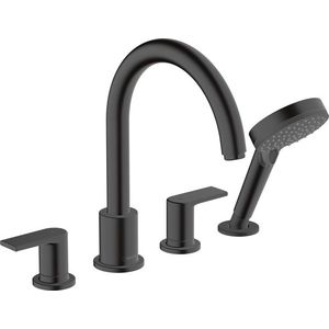 Baterie cu montaj pe cada Hansgrohe Vernis Shape cu 4 elemente negru mat imagine