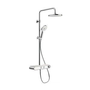 Coloana de dus Duravit C.1 Shower System Shelf 1050 cu baterie termostatata crom imagine