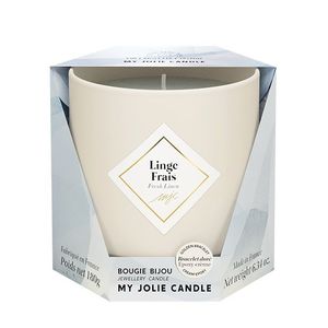 Lumanare parfumata My Jolie Candle Les Essentielles Fresh Linen 180g + bratara aurie cu decor bej imagine