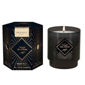 Lumanare parfumata My Jolie Candle Magie des Astres Tea Flower 180g + bratara aurie cu pandantiv reversibil luna-soare imagine