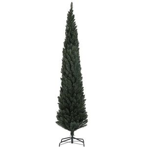 HOMCOM Brad Artificial de Crăciun cu 538 Ramuri, Brad de Crăciun Îngust și Spațios cu Bază de Oțel, Ø55x225 cm, Verde | Aosom Romania imagine