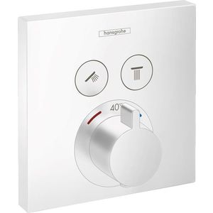 Baterie cada - dus termostatata Hansgrohe ShowerSelect cu montaj incastrat necesita corp ingropat alb mat imagine