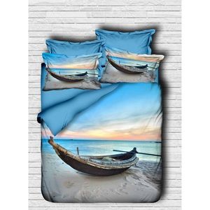 Lenjerie de pat dubla Beach 130, Pearl Home, 3 piese, 200x220 cm, amestec bumbac, multicolor imagine