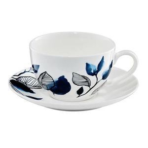 Set cafea 12 piese Blue Flower, Ambition, 220 ml, portelan, albastru imagine