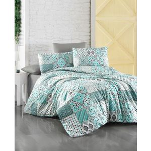 Lenjerie de pat dubla King Quilt(FR) Sleep Well, Life Style, 3 piese, 240x220 cm, bumbac ranforce, multicolor imagine