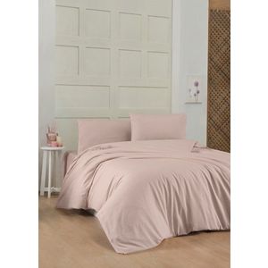 Lenjerie de pat dubla King Quilt(FR) Dusty Rose, Patik, 3 piese, 240x220 cm, bumbac ranforce, roz imagine