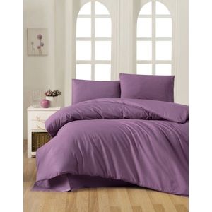 Lenjerie de pat dubla King Quilt(FR) Plum, Patik, 3 piese, 240x220 cm, bumbac ranforce, mov imagine