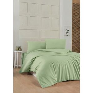 Lenjerie de pat dubla King Quilt (EU) Light Green, Patik, 3 piese, 240x220 cm, bumbac ranforce, verde imagine