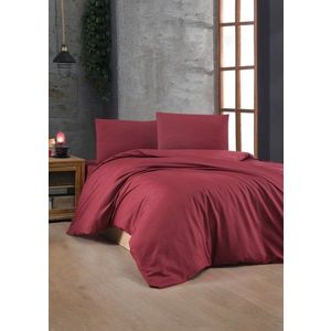 Lenjerie de pat dubla King (EU) Maroon v2, Patik, 3 piese, 260x220 cm, bumbac ranforce, multicolor imagine