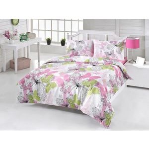 Lenjerie de pat dubla King Quilt(EU) Belinda v2, Victoria, 3 piese, 240x220 cm, amestec bumbac, multicolor imagine