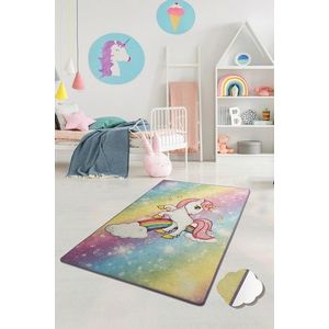 Covor, Unicorn , 100x160 cm, Catifea, Multicolor imagine