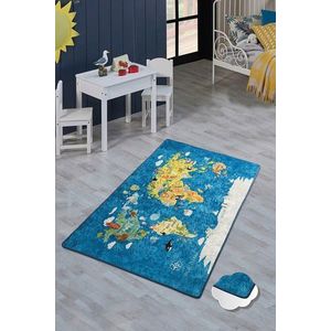 Covor, World Map , 100x160 cm, Catifea, Multicolor imagine