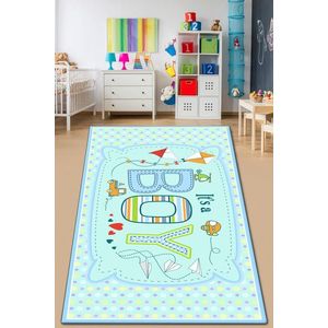 Covor de hol, It's A Boy , 80x200 cm, Catifea, Multicolor imagine