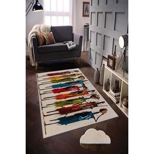 Covor de hol, HMNT47, 80x200 cm, Poliester, Multicolor imagine