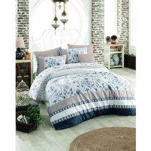 Lenjerie de pat pentru o persoana, Sudenaz - Blue, Pearl Home, Bumbac Ranforce imagine