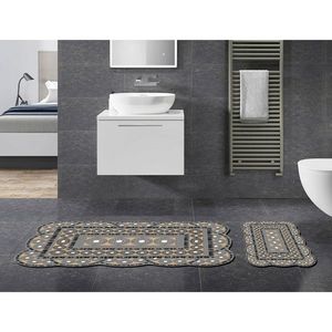 Set covorase de baie 2 piese, Alanur Home, 21017715GR, Poliester, Gri imagine