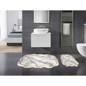 Set covorase de baie 2 piese, Alanur Home, 21018815GR, Poliester, Gri imagine