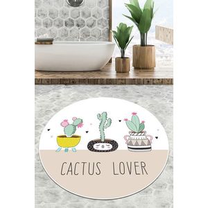 Covoras de baie, Chilai Home, Pink Cactus Djt (120 cm), Poliester, Multicolor imagine