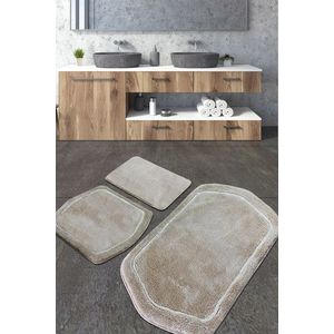 Set covoraș de baie (3 bucăți), Chilai Home, Genom, Acril, Piatra imagine