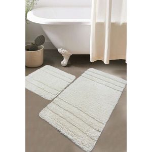 Set covorase de baie 2 piese, Chilai Home, Elena, Bumbac, Ecru imagine