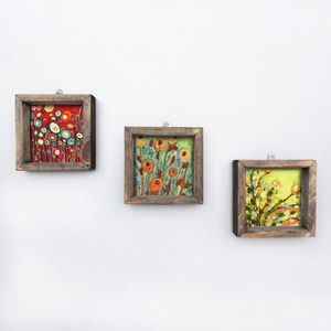 Set 3 tablouri decorative, UKZM018, MDF, Imprimat UV, Multicolor imagine