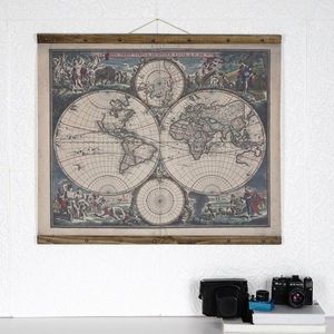 Tablou decorativ, Map111, Lemn, Piele ecologica, Multicolor imagine