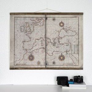 Tablou decorativ, Map117, Lemn, Piele ecologica, Multicolor imagine