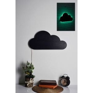 Decoratiune luminoasa LED, Cloud, MDF, 60 LED-uri, Verde imagine