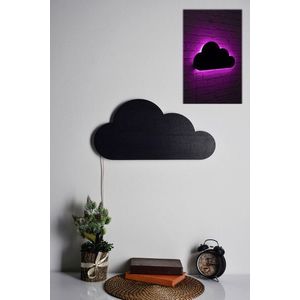 Decoratiune luminoasa LED, Cloud, MDF, 60 LED-uri, Roz imagine