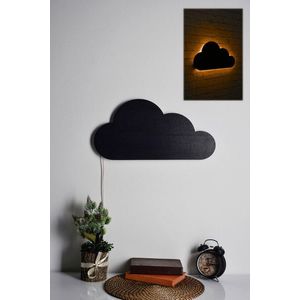 Decoratiune luminoasa LED, Cloud, MDF, 60 LED-uri, Galben imagine