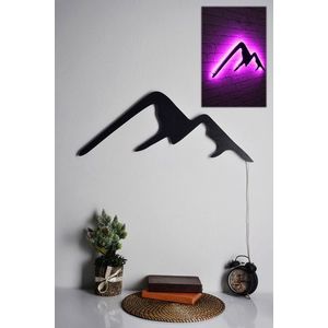 Decoratiune luminoasa LED, Mountain, MDF, 60 LED-uri, Roz imagine